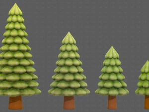 树木卡通V52 3D 模型