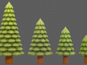 树木卡通V52 3D 模型