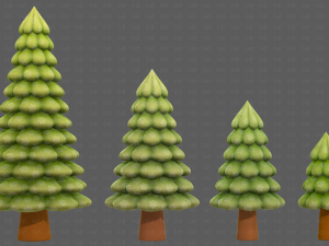 Trees Cartoon V52 3D Model
