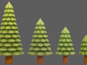 树木卡通V52 3D 模型