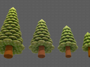 Trees Cartoon V52 3D Model