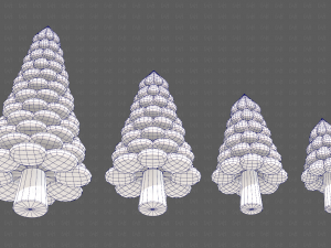 Trees Cartoon V52 3D Model