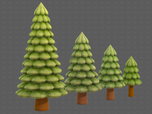Trees Cartoon V52 3D Model