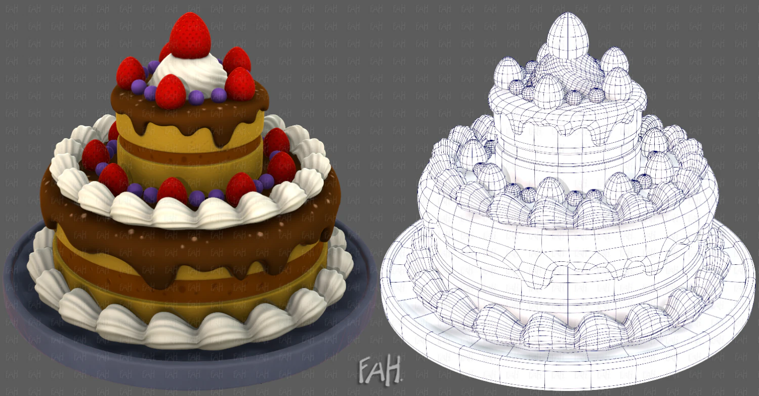 Dessert V02 3D Model .c4d .max .obj .3ds .fbx .stl .blend