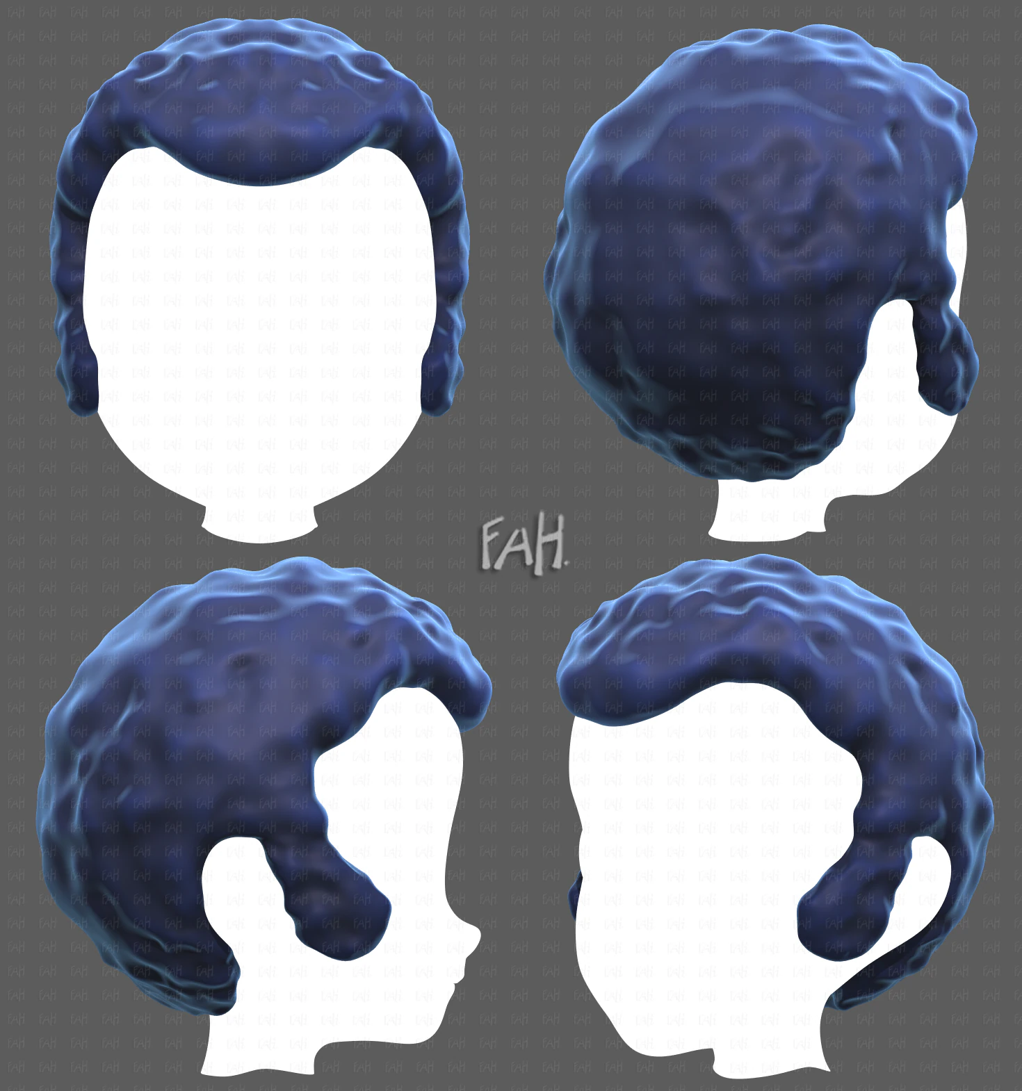 Base Hair for Boy V59 3D Model .c4d .max .obj .3ds .fbx .stl .blend 
