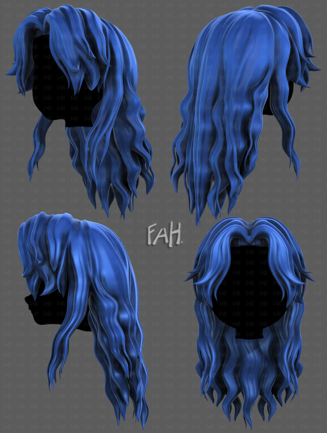 3D Hair style for girl V119 3D Model .c4d .max .obj .3ds .fbx .stl .blend 