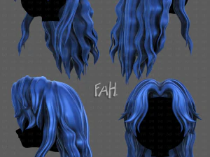 Estilo de cabelo 3D para menina V119 Modelo 3D