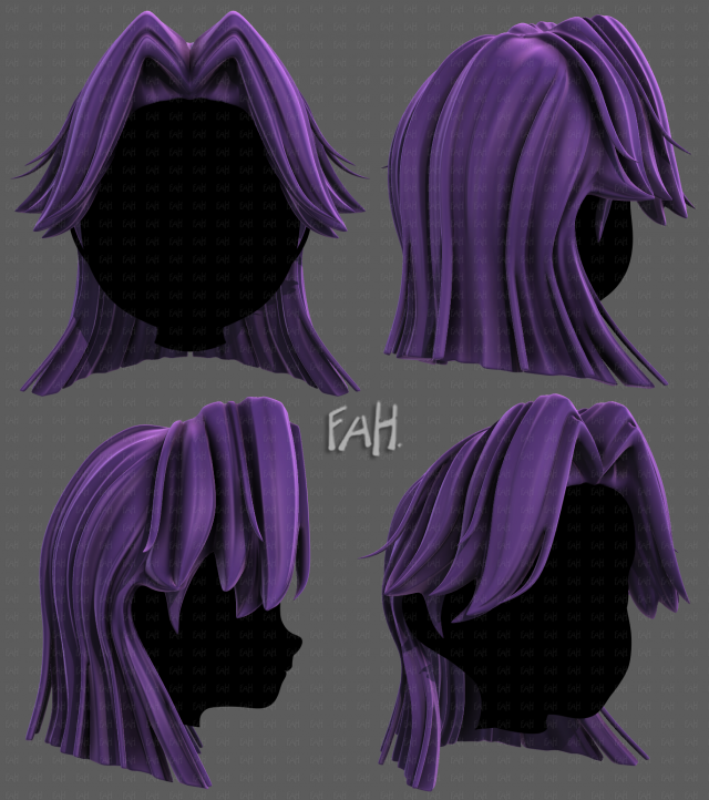 3D Hair style for girl V120 3D 모델 .c4d .max .obj .3ds .fbx .stl .blend 