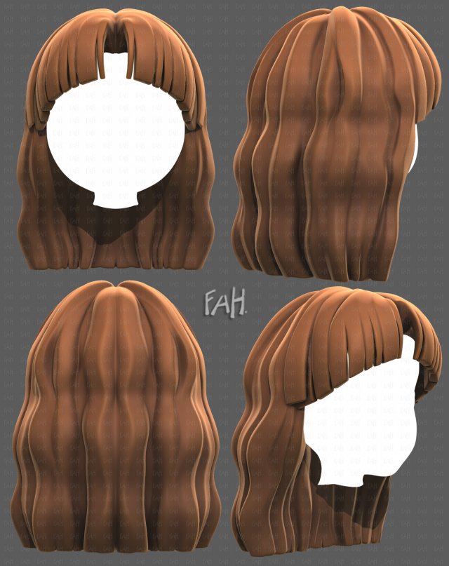 Base Hair for girl V60 3D Model .c4d .max .obj .3ds .fbx .stl .blend 