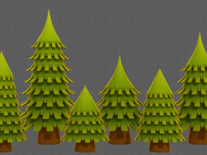 Trees Cartoon V53 3D Model