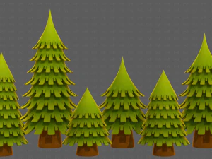 Trees Cartoon V53 3D Model