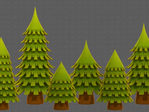 Trees Cartoon V53 3D Model