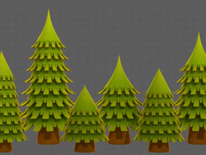 Trees Cartoon V53 3D Model