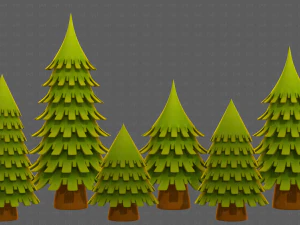Trees Cartoon V53 3D Model