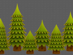 Trees Cartoon V53 3D Model