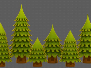 Trees Cartoon V53 3D Model