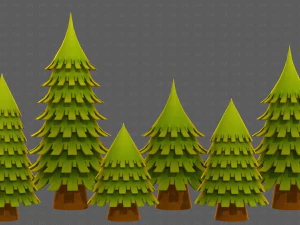 Trees Cartoon V53 3D Model