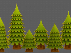 Trees Cartoon V53 3D Model