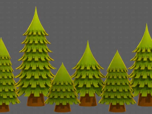 Trees Cartoon V53 3D Model