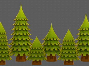 Trees Cartoon V53 3D Model