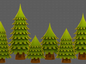 Trees Cartoon V53 3D Model