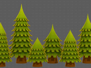 Trees Cartoon V53 3D Model