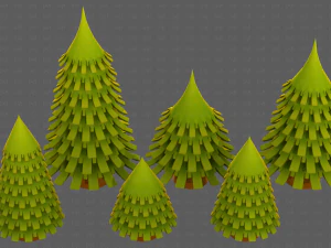 Trees Cartoon V53 3D Model