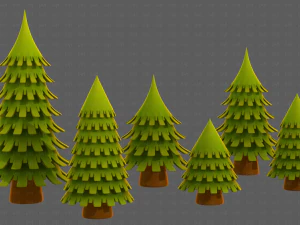 Trees Cartoon V53 3D Model
