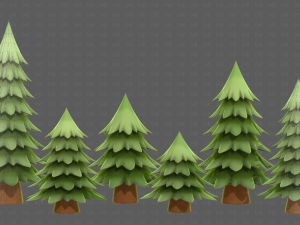 Trees Cartoon V54 3D Model