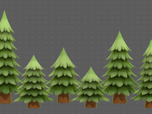 Trees Cartoon V54 3D Model