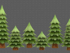 Trees Cartoon V54 3D Model