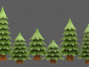 Trees Cartoon V54 3D Model