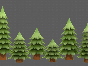 Trees Cartoon V54 3D Model
