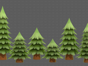 Trees Cartoon V54 3D Model