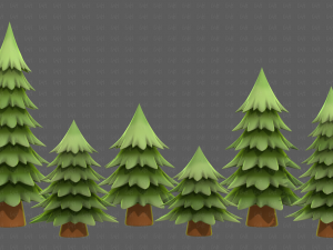 Trees Cartoon V54 3D Model