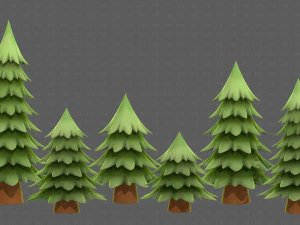Trees Cartoon V54 3D Model