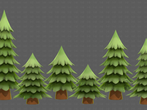 Trees Cartoon V54 3D Model