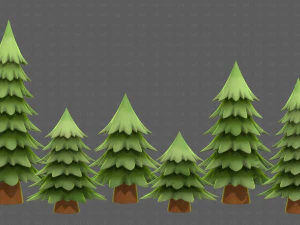 Trees Cartoon V54 3D Model