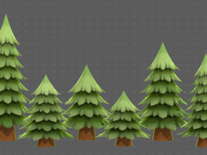 Trees Cartoon V54 3D Model