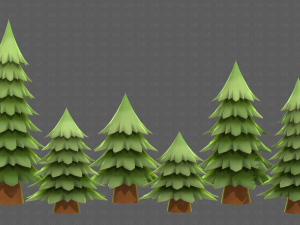 Trees Cartoon V54 3D Model