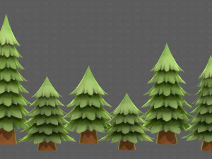 Trees Cartoon V54 3D Model