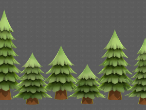 Trees Cartoon V54 3D Model