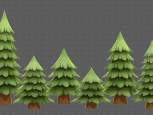 Trees Cartoon V54 3D Model