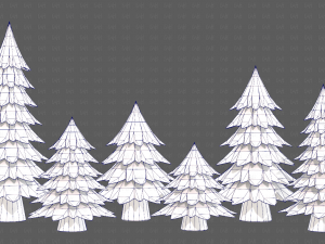 Trees Cartoon V54 3D Model