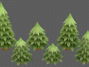 Trees Cartoon V54 3D Model