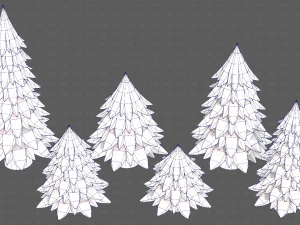 Trees Cartoon V54 3D Model