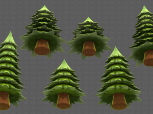 Trees Cartoon V54 3D Model