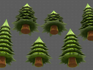 Trees Cartoon V54 3D Model
