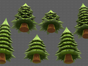 Trees Cartoon V54 3D Model