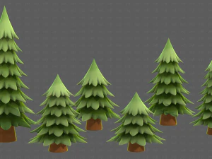 Trees Cartoon V54 3D Model